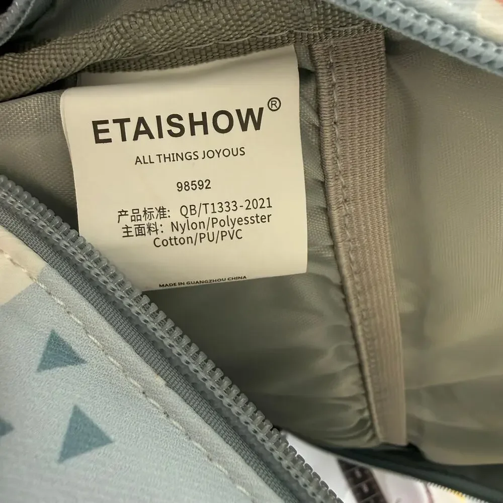 Kawaii Cat Backpack Light Blue Cartoon School Travel Bag ETAISHOW NWOT
